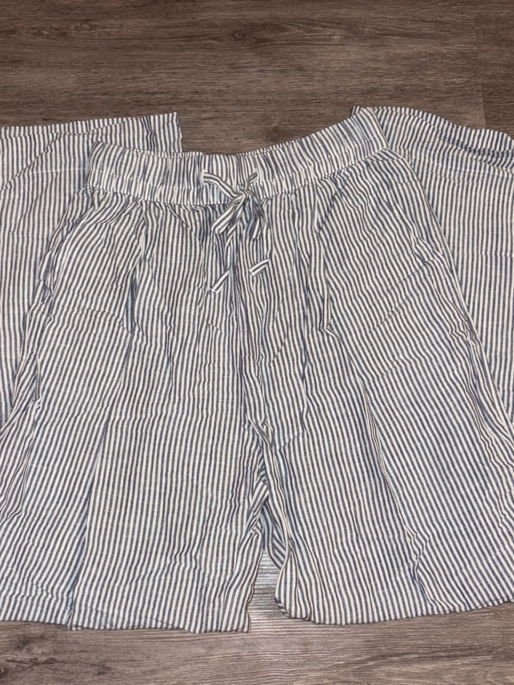 Gap Striped Drawstring Lounge Pants - Blue & White